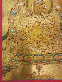 Vajrasattva Thangka, [high Quality], Buddhist Traditional Painting, Lhyape Style, [real Gold]