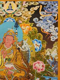 Padmasambhava Thangka, [master Quality], Buddhist Traditional Painting, Tibetan Style, [real Gold]