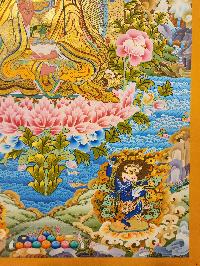 Padmasambhava Thangka, [master Quality], Buddhist Traditional Painting, Tibetan Style, [real Gold]