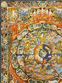 Wheel Of Life Thangka, [master Quality], Buddhist Traditional Painting, Tibetan Style, [real Gold]