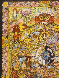 Wheel Of Life Thangka, [master Quality], Buddhist Traditional Painting, Tibetan Style, [real Gold]
