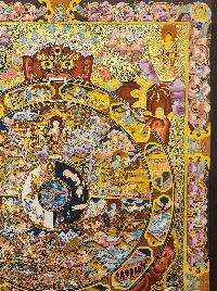 Wheel Of Life Thangka, [master Quality], Buddhist Traditional Painting, Tibetan Style, [real Gold]