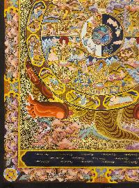 Wheel Of Life Thangka, [master Quality], Buddhist Traditional Painting, Tibetan Style, [real Gold]