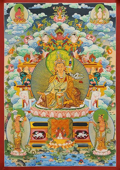 Padmasambhava Thangka, [good Quality], Buddhist Traditional Painting, Tibetan Style