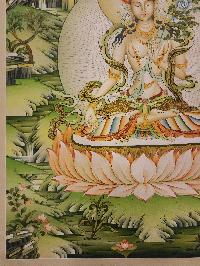 White Tara Thangka, [master Quality], Buddhist Traditional Painting, Karma Gadri Art Style, [rare Find]
