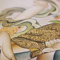 White Tara Thangka, [master Quality], Buddhist Traditional Painting, Karma Gadri Art Style, [rare Find]