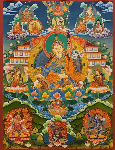 Padmasambhava Thangka, [master Quality], Buddhist Traditional Painting, Tibetan Style
