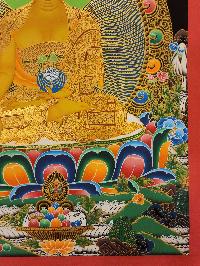 Shakyamuni Buddha Thangka, Buddhist Traditional Painting, Tibetan Style, [real Gold]