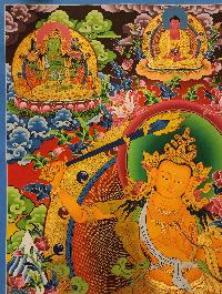 Five Dhyani Manjushri Thangka, [master Quality], Buddhist Traditional Painting, Tibetan Style, [real Gold]