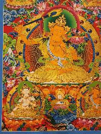 Five Dhyani Manjushri Thangka, [master Quality], Buddhist Traditional Painting, Tibetan Style, [real Gold]