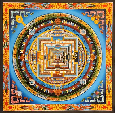 Kalachakra Mandala Thangka, [good Quality], Buddhist Traditional Painting, Tibetan Style, [real Gold]