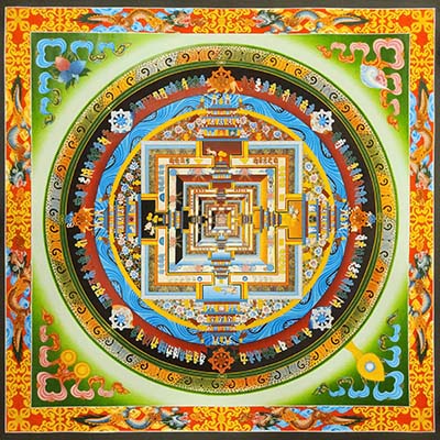 Kalachakra Mandala Thangka, [high Quality], Buddhist Traditional Painting, Tibetan Style, [real Gold]