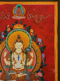 Chenrezig Thangka, Buddhist Traditional Painting, Tibetan Style