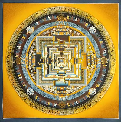 Kalachakra Mandala Thangka, [high Quality], Buddhist Traditional Painting, Tibetan Style, [real Gold]
