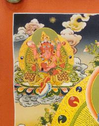 Five [pancha] Jambhala Thangka, Buddhist Traditional Painting, Tibetan Style