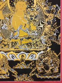 Manjushri Thangka With Pancha Buddha, Buddhist Traditional Painting, Tibetan Style, Three Great Bodhisattvas