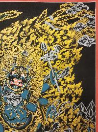 Black Mahakala 6 Arms Thangka, [black And Gold], Buddhist Traditional Hand Painting, Tibetan Style, [fast Selling]