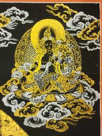 Jambhala: Namtose Thangka, [black And Gold], Buddhist Traditional Hand Painting, Tibetan Style, [fast Selling]
