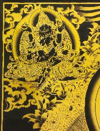Five Jambhala Thangka, [black And Gold], Buddhist Traditional Hand Painting, Tibetan Style, [fast Selling]