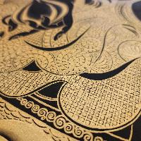 Five Jambhala Thangka, [black And Gold], Buddhist Traditional Hand Painting, Tibetan Style, [fast Selling]