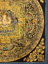 Mandala Thangka, [black And Gold], Buddhist Traditional Hand Painting, Tibetan Style, [fast Selling]
