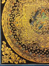 Mandala Thangka, [black And Gold], Buddhist Traditional Hand Painting, Tibetan Style, [fast Selling]
