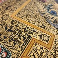 Mandala Thangka, [black And Gold], Buddhist Traditional Hand Painting, Tibetan Style, [fast Selling]