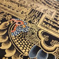 Mandala Thangka, [black And Gold], Buddhist Traditional Hand Painting, Tibetan Style, [fast Selling]