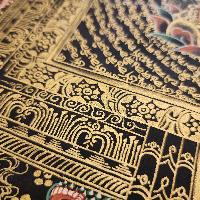 Mandala Thangka, [black And Gold], Buddhist Traditional Hand Painting, Tibetan Style, [fast Selling]