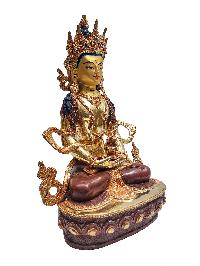 Aparimita, Buddhist Handmade Statue, With Gold Base, [partly Gold Plated, Face Painted], Amitayus, Chepame