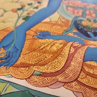 Medicine Buddha Thangka, Buddhist Traditional Painting, Tibetan Style, [real Gold], [smoked Antique]