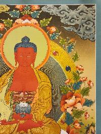 Amitabha Buddha Thangka, Buddhist Traditional Painting, Tibetan Style, [real Gold], [smoked Antique]