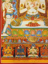 Vairochana Buddha Thangka, [master Quality], Buddhist Painting, Newari Style Paubha With [24k Gold]