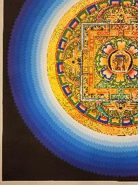 Mandala Thangka With Kalachakra At Centre, [good Quality], Buddhist Traditional Painting, Tibetan Style