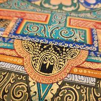 Mandala Thangka With Kalachakra At Centre, [good Quality], Buddhist Traditional Painting, Tibetan Style