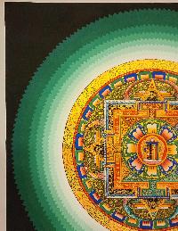 Mandala Thangka With Kalachakra At Centre, [good Quality], Buddhist Traditional Painting, Tibetan Style