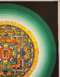 Mandala Thangka With Kalachakra At Centre, [good Quality], Buddhist Traditional Painting, Tibetan Style