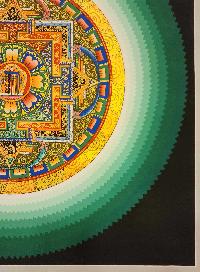 Mandala Thangka With Kalachakra At Centre, [good Quality], Buddhist Traditional Painting, Tibetan Style