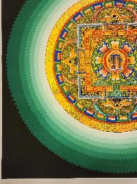 Mandala Thangka With Kalachakra At Centre, [good Quality], Buddhist Traditional Painting, Tibetan Style
