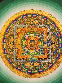 Mandala Thangka With Kalachakra At Centre, [good Quality], Buddhist Traditional Painting, Tibetan Style