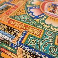 Mandala Thangka With Kalachakra At Centre, [good Quality], Buddhist Traditional Painting, Tibetan Style