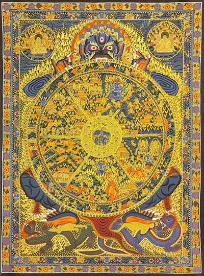 Wheel Of Life Thangka, [good Quality], Buddhist Traditional Painting, Tibetan Style
