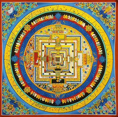 Kalachakra Mandala Thangka, [good Quality], Buddhist Traditional Painting, Tibetan Style