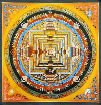 Kalachakra Mandala Thangka, [good Quality], Buddhist Traditional Painting, Tibetan Style