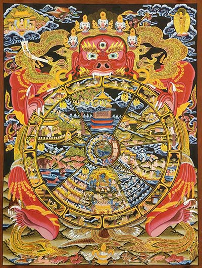 Wheel Of Life Thangka, [good Quality], Buddhist Traditional Painting, Tibetan Style