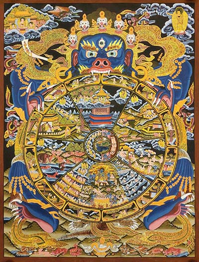 Wheel Of Life Thangka, [good Quality], Buddhist Traditional Painting, Tibetan Style