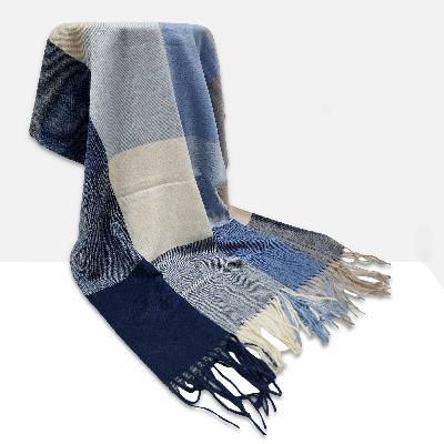 Checked Acrylic Shawl, Effortless Elegance In Dark And Bright Shades