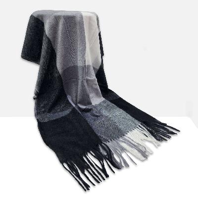 Checked Acrylic Shawl, Forever In Fashion In Dark And Bright Shades