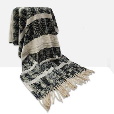 Stripe Acrylic Shawl, Statement-making Comfort In Dark And Bright Shades