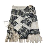 Stripe Acrylic Shawl, Statement-making Comfort In Dark And Bright Shades